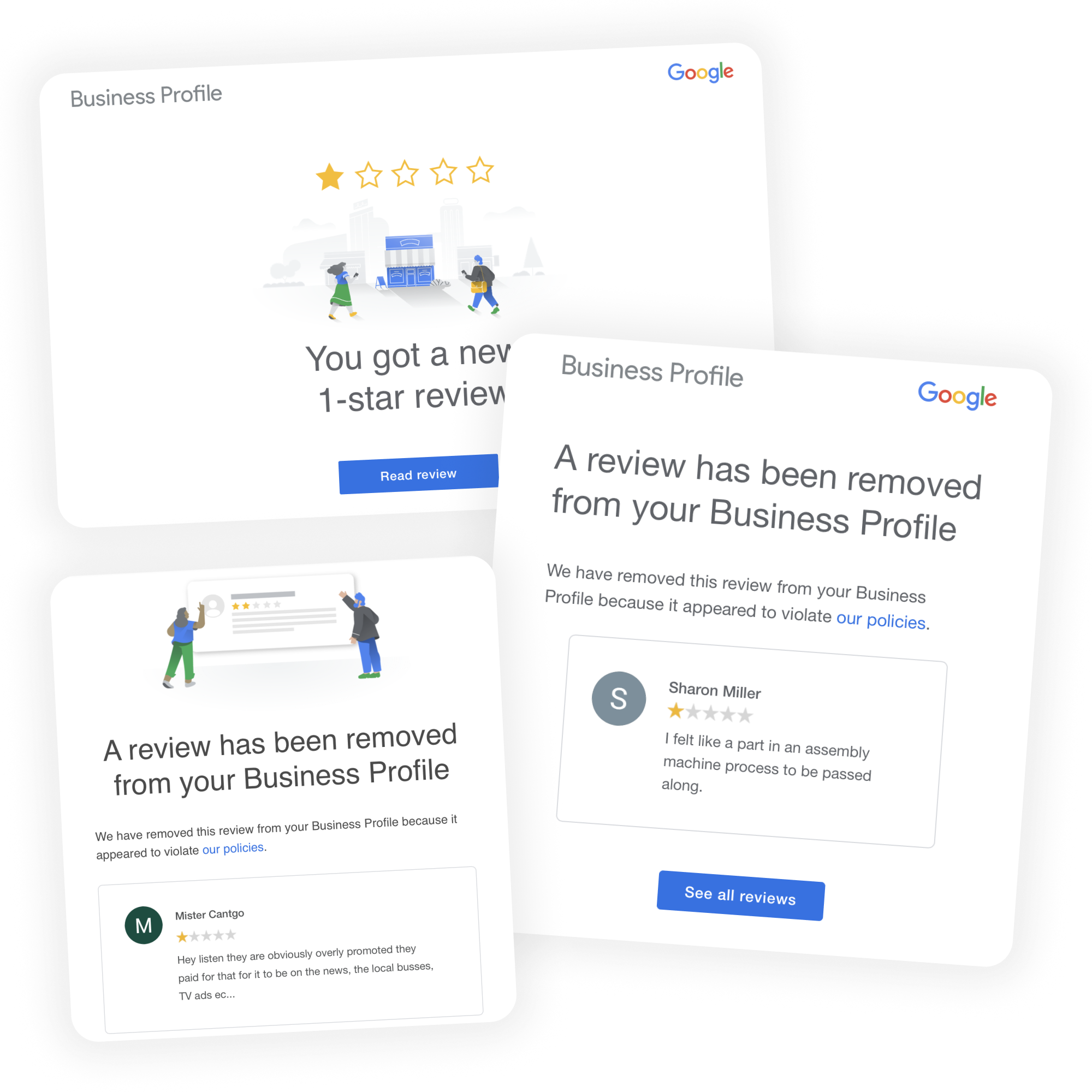Google review removed from business profile